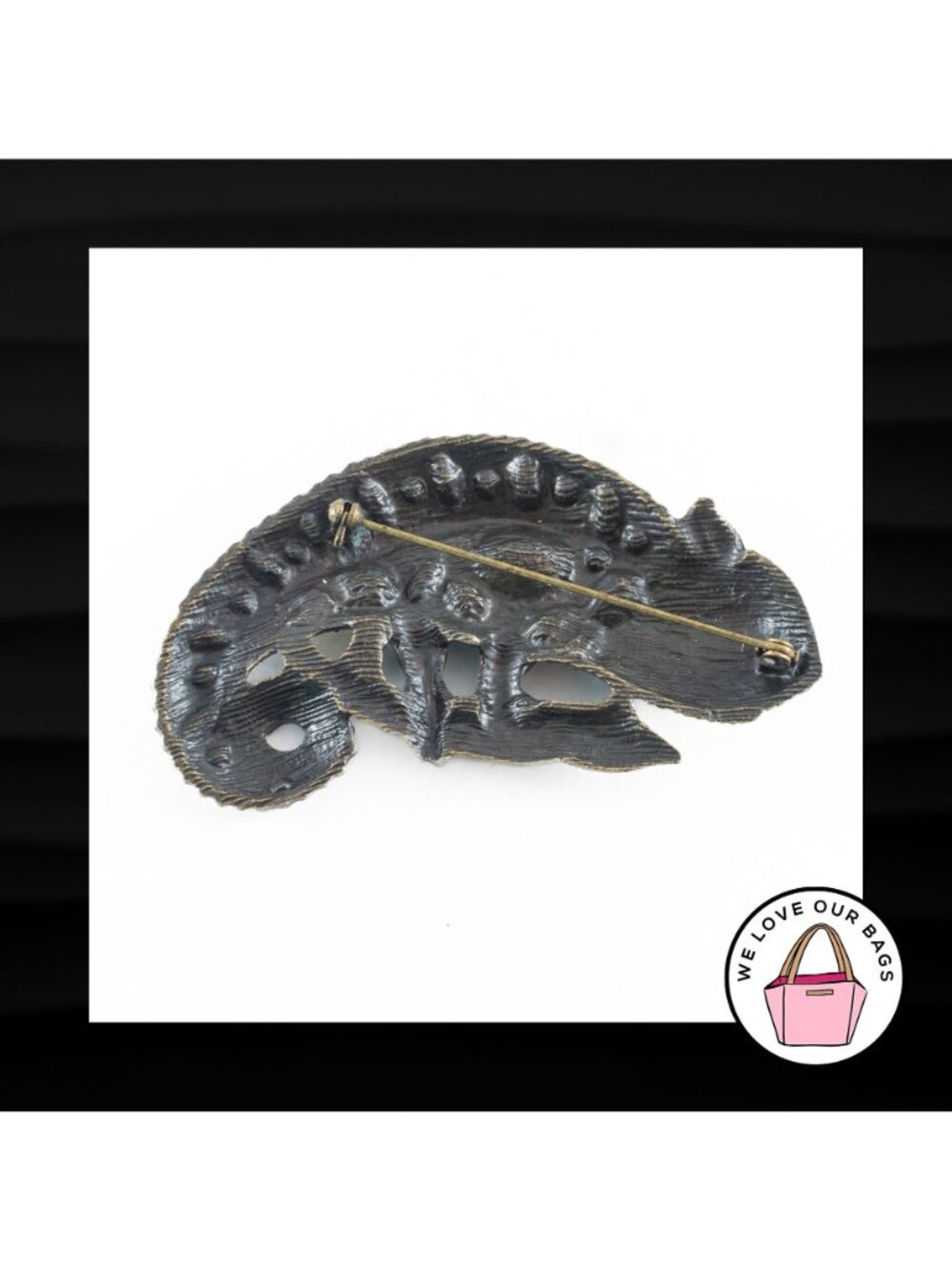 NEW CRYSTAL RHINESTONE GECKO LIZARD METAL CHARM BROOCH PIN for BAG COAT SCARF - Picture 2 of 2